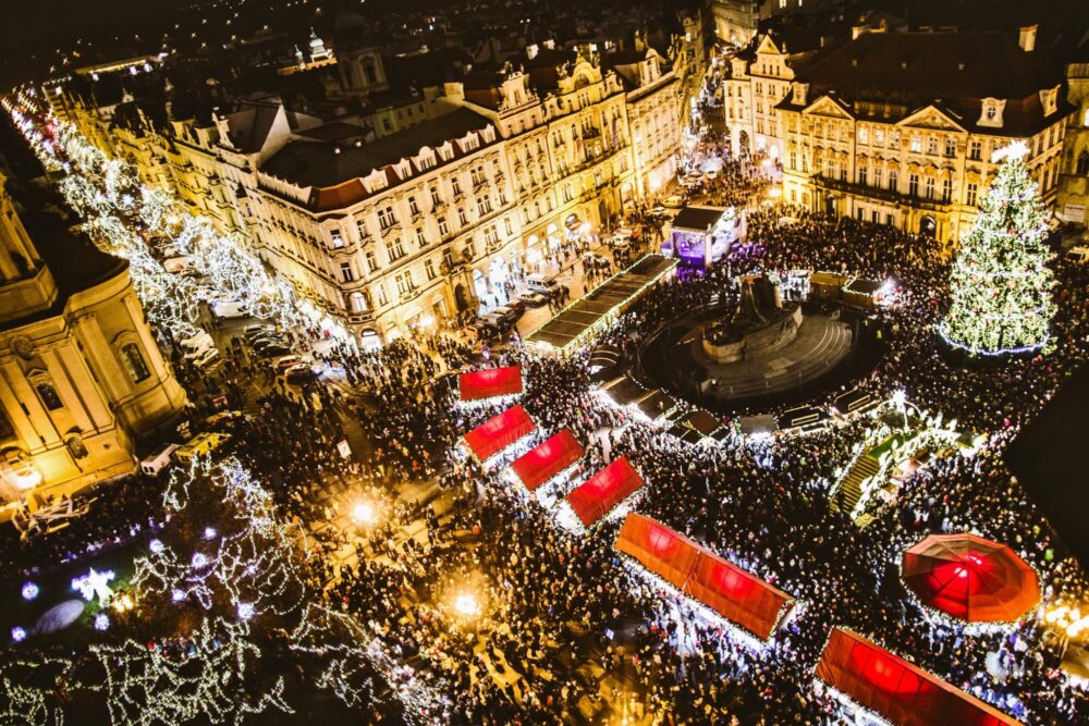 Vánoční trhy na Staroměstském náměstí, Прага, Чехія
